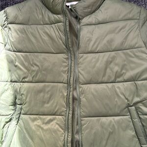 Time and Tru Sage Green Puffer Jacket